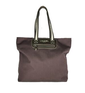 Lancel Paris Women's Brown Large Canvas Tote Handbag Purse